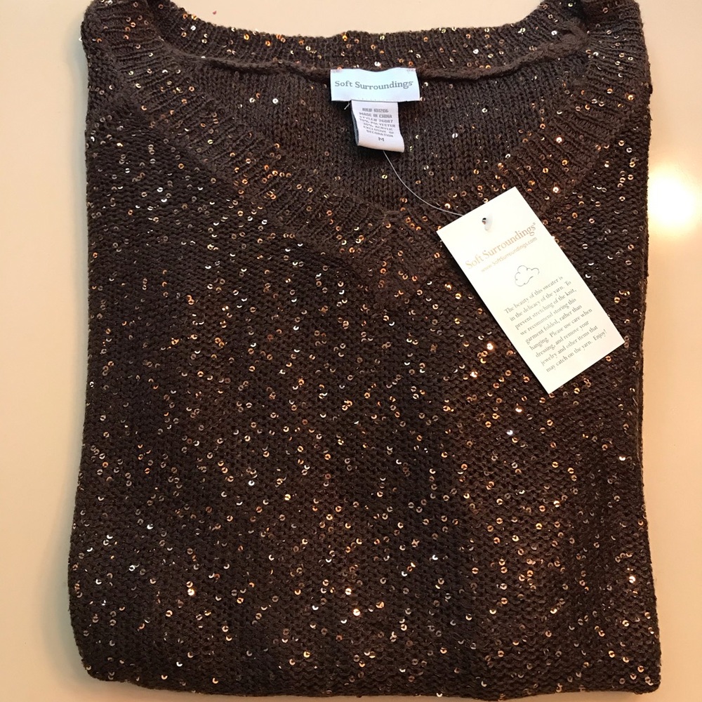 New brown medium size Shimmer sweater